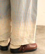 リネンギンガムチェック　パンツ